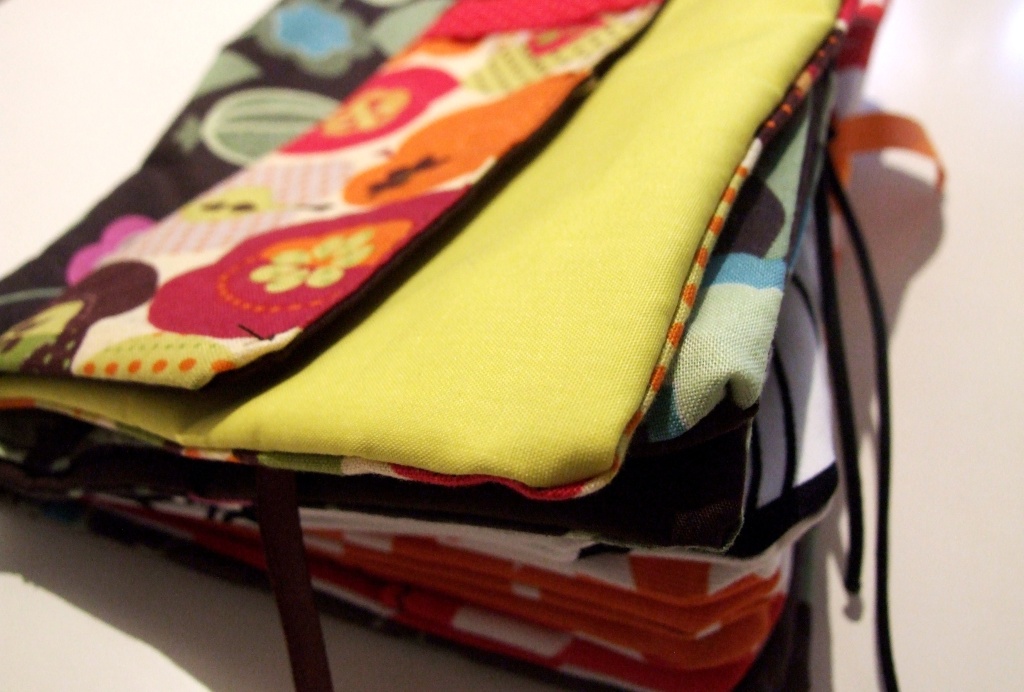 Sewing patchwork book covers